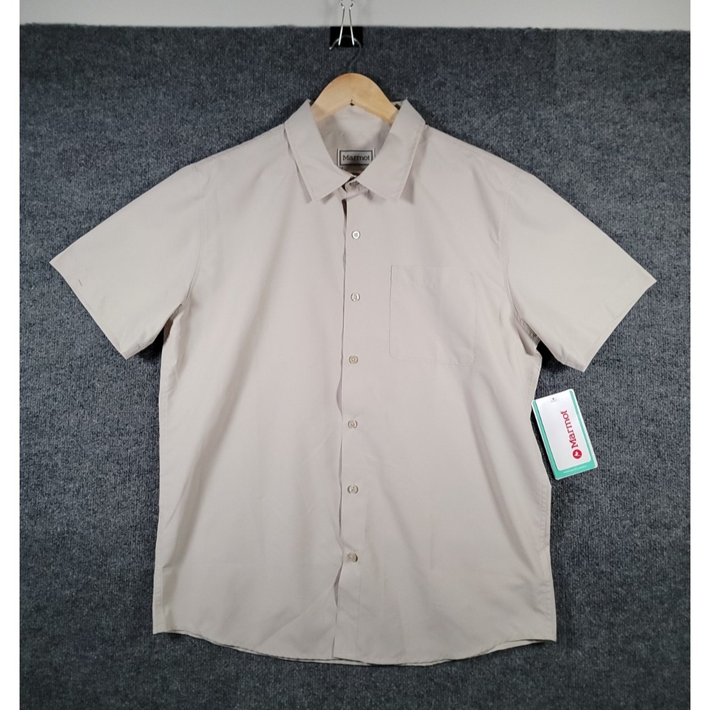 Marmot Air Exchange UPF 40 Short Sleeve Button Up Shirt Mens Large Gray NWT $80